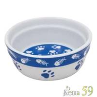 Миска керамическая Косточки и лапы