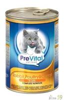 PreVital консервы для кошек кролик с птицей в желе 415 гр