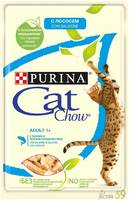 CAT CHOW пауч для кошек лосось, зеленая фасоль в желе 4+1 425гр