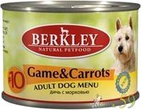 Berkley консервы для собак с дичью и морковью 200гр (№10)