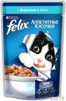 Felix Аппетитные кусочки для кошек форель в желе 85гр