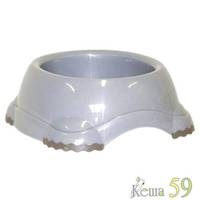 Миска с антискольж. 16x7 см серый