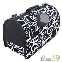 Keiko Сумка черная с надписями L 50x22x30см