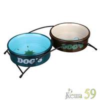 Trixie миска Dogs двойная 2x300мл