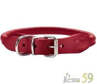 Hunter Smart ошейник Round&Soft Elk кожа красный 30-33см