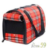 Keiko Сумка Красная клетка со шторкой М 43x20x27см