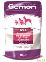 Gemon Dog Pouch паучи для собак кусочки говядины с ветчиной 100г