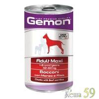Gemon Dog Maxi консервы для собак крупных пород кусочки говядины с рисом 1250г