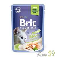 Brit Premium пауч для кошек форель в желе 85 гр
