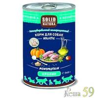 Solid Natura Holistic консервы для собак со вкусом кролика 340 гр