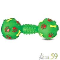 Triol Игрушка для собак Гантель с лапками и косточками 14см
