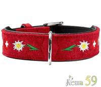 Hunter Smart ошейник Trachtenland фетр красный 47-54см
