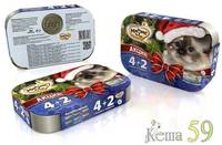 Мнямс Новогодний набор для кошек ассорти на основе тунца 4+2 (консервы)