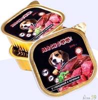 Мяснофф консервы для собак говядина с печенью 300гр