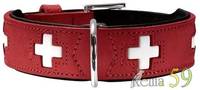 Hunter Smart ошейник Swiss кожа красный 24-28см
