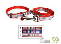 Collar&Lead Ошейник с поводком для собак нейлон 10ммx122см+30см