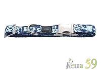 Hunter Smart ошейник ALU-Strong Baroque нейлон синий с рисунком S 30-45см
