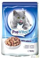 PreVital пауч для кошек лосось в соусе 100гр