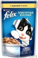 Felix Аппетитные кусочки для кошек курица в желе 85гр