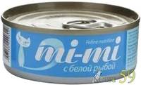Mi-Mi консервы для кошек кусочки тунца с белой рыбой в желе 80гр