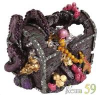 DEZZIE Декор для аквариума Сундук 17x15.5x12.5см пластик