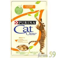 CAT CHOW пауч для кошек Курица, кабачки в желе 4+1 425гр