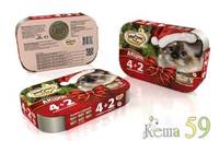 Мнямс Новогодний набор для кошек ассорти на основе курицы 4+2 (консервы)