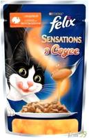 Felix Sensations для кошек индейка с беконом в соусе 85гр
