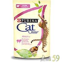 CAT CHOW пауч для кошек Ягненок, зеленая фасоль в желе 4+1 425гр